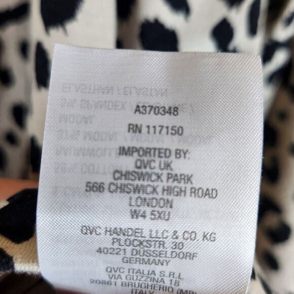 Susan Graver Animal print snap front Tie‎ front lined soft work blouse Size 1X - Picture 7 of 13